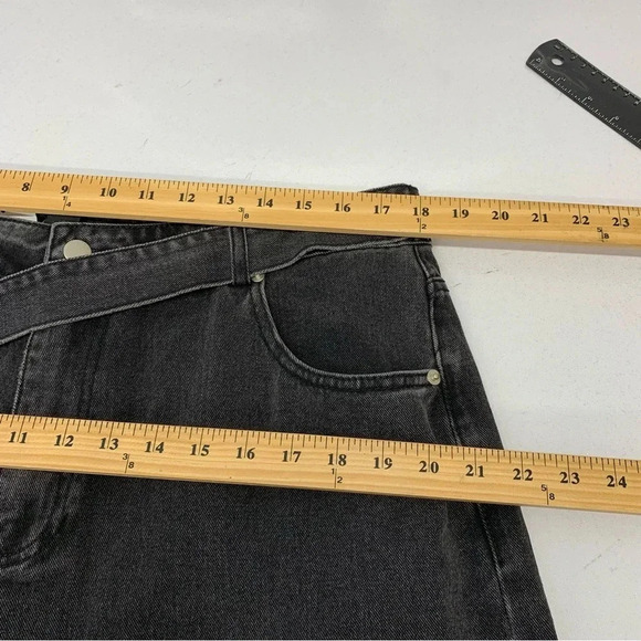 Forever 21 Black Wide Leg Jeans Woman High Rise 31  Pockets Goth Boho Western - Picture 6 of 11